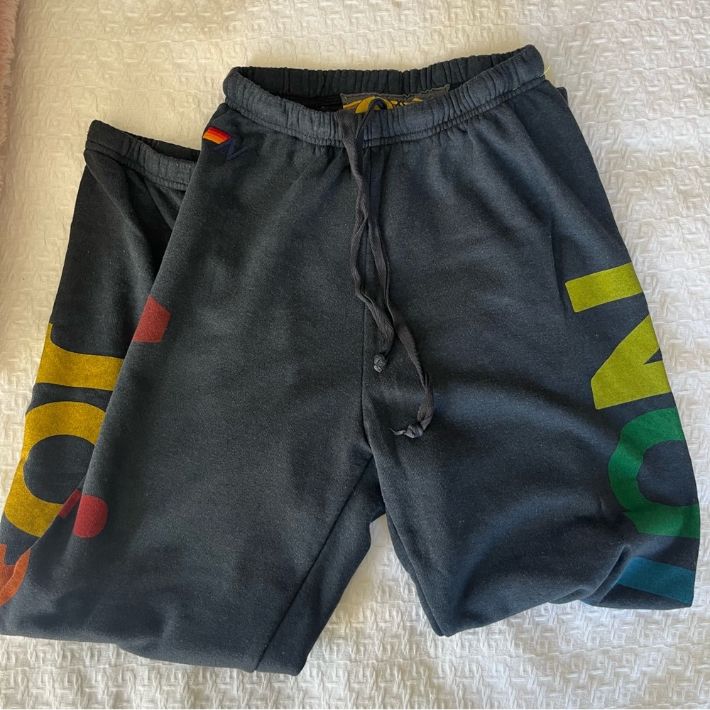 Aviator Nation Charcoal Sweatpants with logo up both sides - Picture 5 of 7